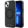 BMW BMHMP14MHGPK Pattern MagSafe cietais maciņš Apple iPhone 14 Plus / 15 Plus, pelēks