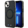 BMW BMHMP14MHGPK Pattern MagSafe cietais maciņš Apple iPhone 14 Plus / 15 Plus, pelēks