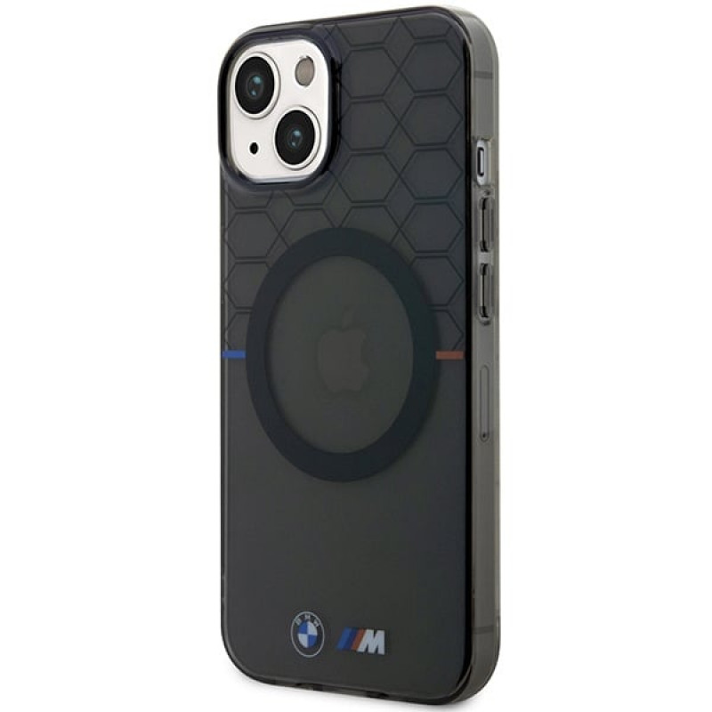 BMW BMHMP14SHGPK Pattern MagSafe cietais maciņš Apple iPhone 14, pelēks