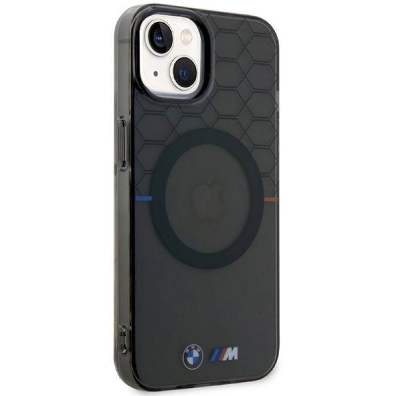 BMW BMHMP14SHGPK Pattern MagSafe cietais maciņš Apple iPhone 14, pelēks