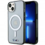 BMW BMHMP14MHCRS Silver Ring MagSafe cietais futrālis Apple iPhone 14 Plus / 15 Plus, caurspīdīgs