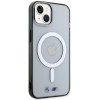 BMW BMHMP14MHCRS Silver Ring MagSafe cietais futrālis Apple iPhone 14 Plus / 15 Plus, caurspīdīgs