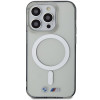 BMW BMHMP14LHCRS Silver Ring MagSafe cietais maciņš Apple iPhone 14 Pro, caurspīdīgs