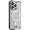 BMW BMHMP14LHCRS Silver Ring MagSafe cietais maciņš Apple iPhone 14 Pro, caurspīdīgs