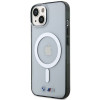 BMW BMHMP14SHCRS Silver Ring MagSafe cietais futrālis Apple iPhone 14, caurspīdīgs