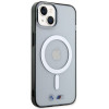 BMW BMHMP14SHCRS Silver Ring MagSafe cietais futrālis Apple iPhone 14, caurspīdīgs