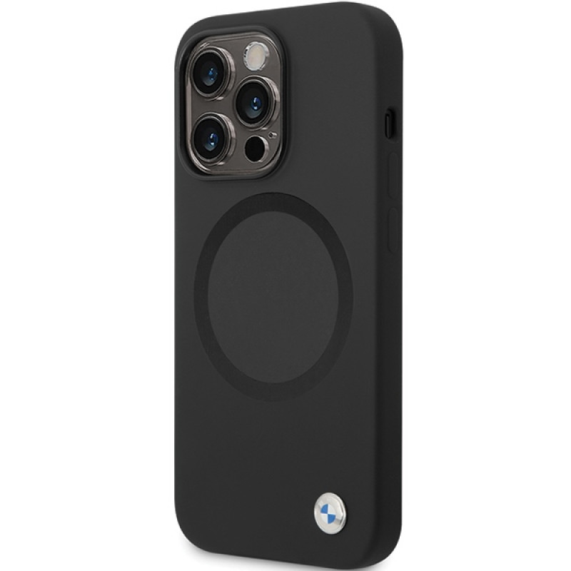 BMW BMHMP14XSILBK2 Signature Liquid Silicone MagSafe vāciņš Apple iPhone 14 Pro Max, melns