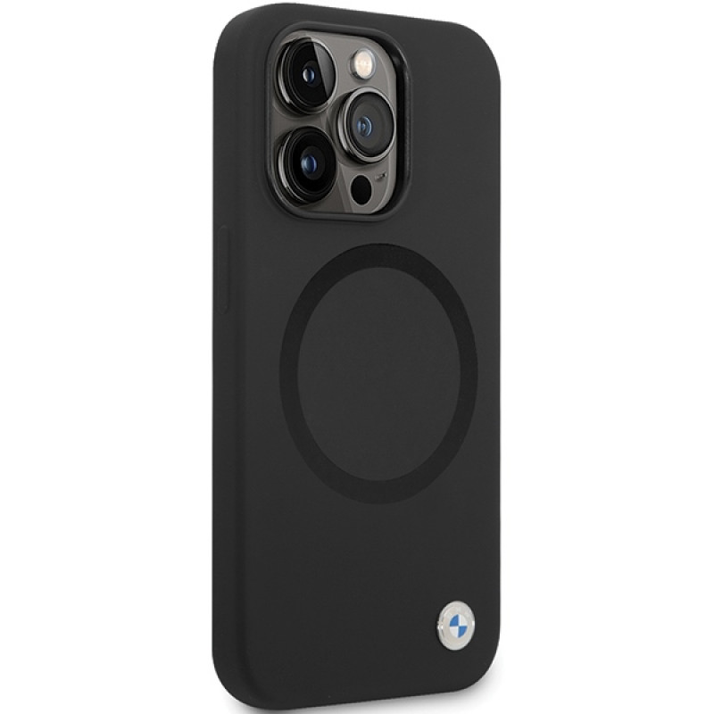 BMW BMHMP14XSILBK2 Signature Liquid Silicone MagSafe vāciņš Apple iPhone 14 Pro Max, melns