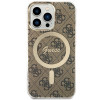 Guess GUHMP13LH4STW 4G MagSafe cietais maciņš Apple iPhone 13 Pro, brūns