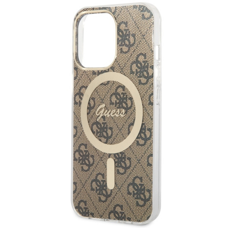 Guess GUHMP13LH4STW 4G MagSafe cietais maciņš Apple iPhone 13 Pro, brūns