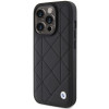 BMW BMHCP15X22RQDK Leather Quilted futrālis Apple iPhone 15 Pro Max, melns
