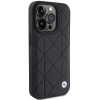 BMW BMHCP15X22RQDK Leather Quilted futrālis Apple iPhone 15 Pro Max, melns