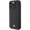 BMW BMHCP15X22RFGK Leather Diamond Pattern vāciņš Apple iPhone 15 Pro Max, melns