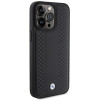BMW BMHCP15L22RFGK Leather Diamond Pattern vāciņš Apple iPhone 15 Pro, melns