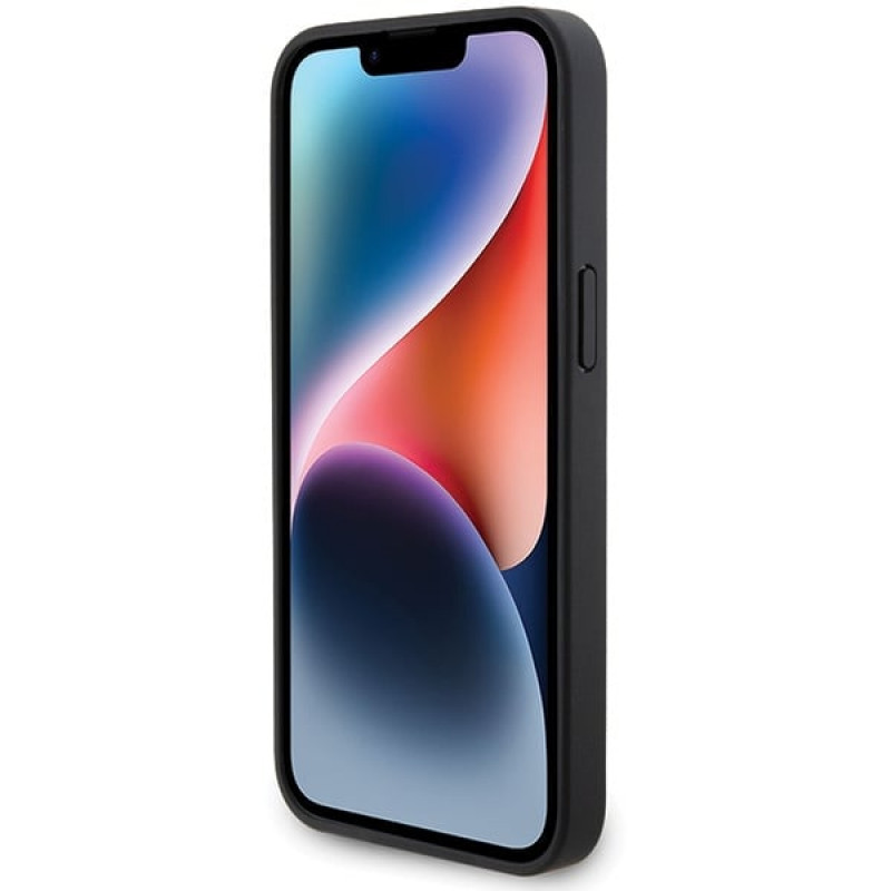 BMW BMHCP15L22RFGK Leather Diamond Pattern vāciņš Apple iPhone 15 Pro, melns