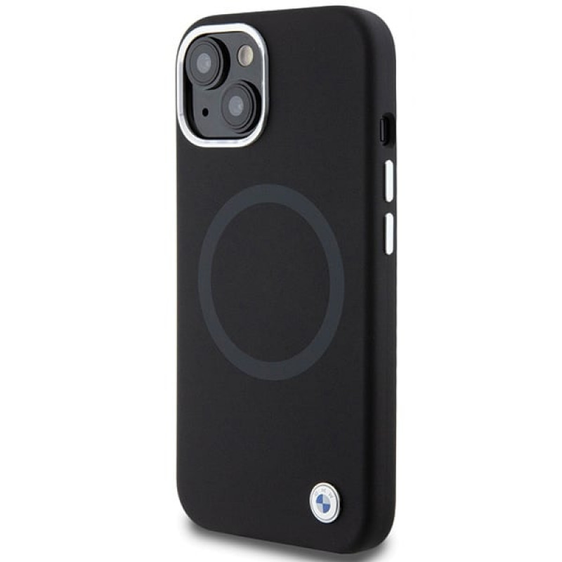 BMW BMHMP15SSILBK2 Signature Liquid Silicone MagSafe vāciņš Apple iPhone 15, melns