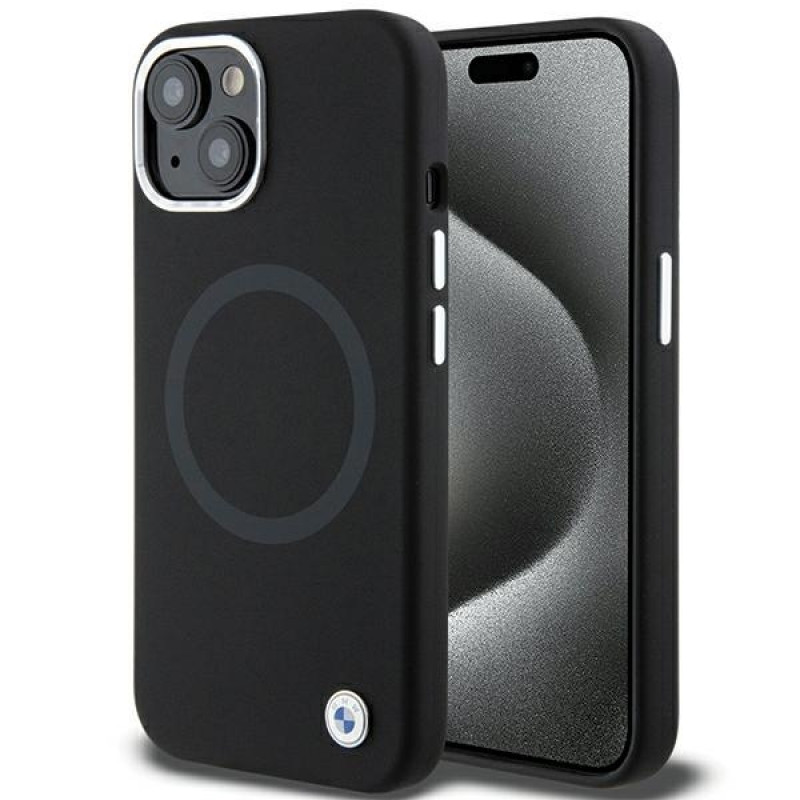 BMW BMHMP15MSILBK2 Signature Liquid Silicone MagSafe vāciņš Apple iPhone 15 Plus / 14 Plus, melns