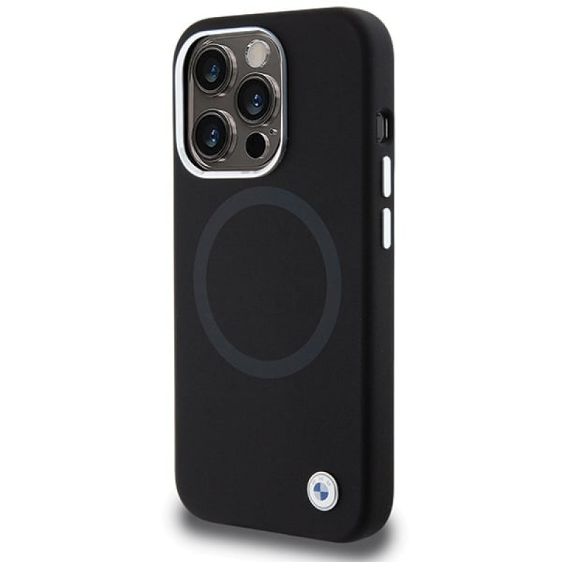 BMW BMHMP15XSILBK2 Signature Liquid Silicone MagSafe vāciņš Apple iPhone 15 Pro Max, melns