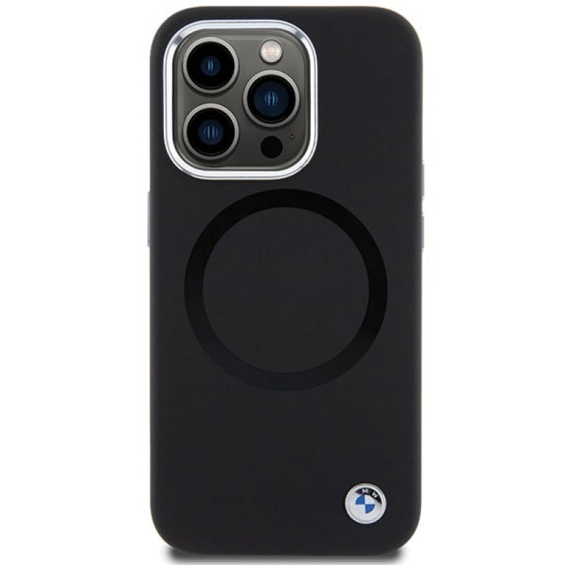 BMW BMHMP15XSILBK2 Signature Liquid Silicone MagSafe vāciņš Apple iPhone 15 Pro Max, melns
