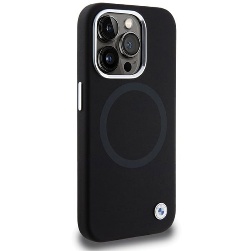 BMW BMHMP15XSILBK2 Signature Liquid Silicone MagSafe vāciņš Apple iPhone 15 Pro Max, melns