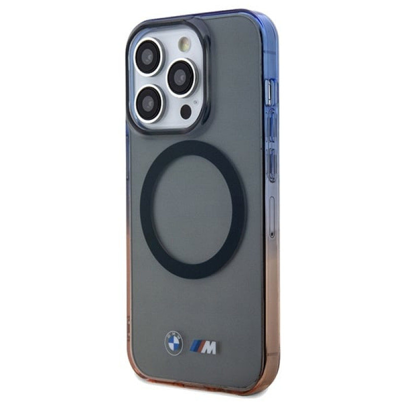 BMW BMHMP15XHTGE Gradient Bumper MagSafe cietais maciņš Apple iPhone 15 Pro Max, pelēks
