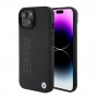 BMW BMHMP15SSLLBK Signature Logo Imprint MagSafe cietais futrālis Apple iPhone 15, melns