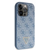 Guess GUHCP15LP4TDSCPB Crossbody 4G Metal Logo cietais maciņš ar siksniņu Apple iPhone 15 Pro, zils