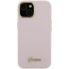 Guess GUHCP15XSMBSLP Silicone Script Metal Logo & Frame cietais maciņš Apple iPhone 15 Pro Max, rozā