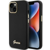 Guess GUHCP15SSMBSLK Silicone Script Metal Logo & Frame cietais maciņš Apple iPhone 15 / 14 / 13, melns