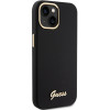 Guess GUHCP15SSMBSLK Silicone Script Metal Logo & Frame cietais maciņš Apple iPhone 15 / 14 / 13, melns