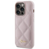 Guess GUHCP15LPSQSQSP Quilted Metal Logo cietais maciņš Apple iPhone 15 Pro, rozā