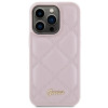 Guess GUHCP15LPSQSQSP Quilted Metal Logo cietais maciņš Apple iPhone 15 Pro, rozā