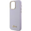 Guess GUHCP15XPGMCSL Glitter Glossy Script cietais maciņš Apple iPhone 15 Pro Max, ceriņkrāsā