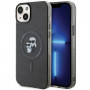 Karl Lagerfeld KLHMP15SHGKCNOK Karl&Choupette Glitter MagSafe cietais maciņš Apple iPhone 15, melns