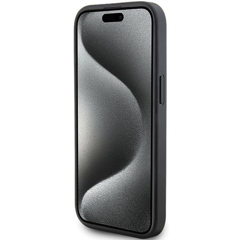 Karl Lagerfeld KLHCP15SPQKPMK Quilted K Pattern cietais maciņš Apple iPhone 15, melns