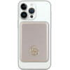 Guess GUPBM3AL4DMD Powerbank 3000 mAh, 5 W, MagSafe 4G Strassed Metal Logo, zelta
