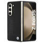 BMW BMHCZFD5SLLBK Signature Logo Imprint cietais maciņš Samsung Galaxy Z Fold5, melns