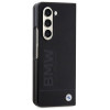 BMW BMHCZFD5SLLBK Signature Logo Imprint cietais maciņš Samsung Galaxy Z Fold5, melns