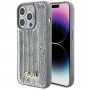Guess GUHCP15XPSFDGSS Sequin Script Metal cietais maciņš Apple iPhone 15 Pro Max, sudraba