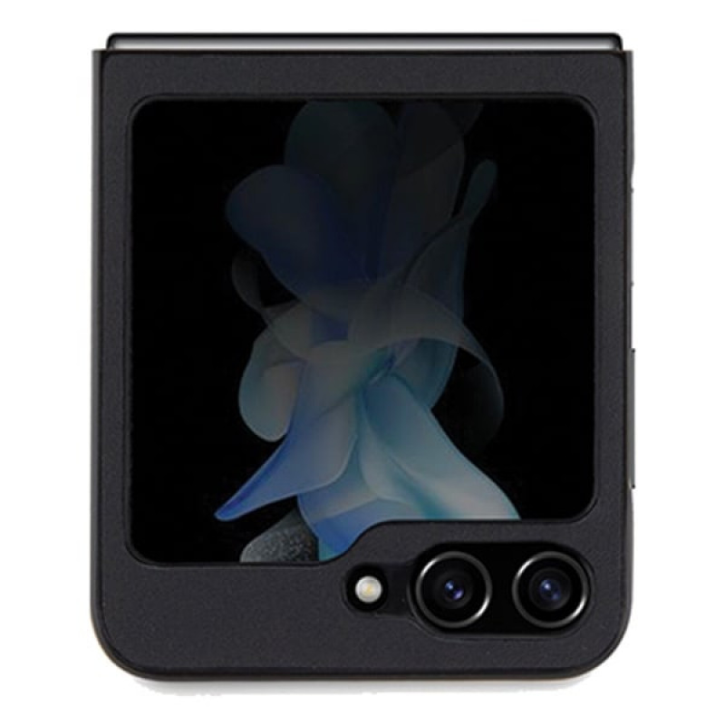 BMW BMHCZF5SLLBK Leather Hot Stamp cietais futrālis Samsung Galaxy Z Flip5, melns