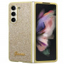 Guess GUHCZFD5HGGSHD Glitter Script cietais maciņš Samsung Galaxy Z Fold5, zelta