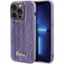 Guess GUHCP15XPSFDGSU Sequin Script Metal cietais maciņš Apple iPhone 15 Pro Max, purpura