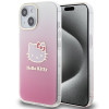 Hello Kitty HKHCP15SHDGKEP IML Gradient Electrop Kitty Head cietais maciņš Apple iPhone 15 6.1" rozā