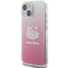 Hello Kitty HKHCP15SHDGKEP IML Gradient Electrop Kitty Head cietais maciņš Apple iPhone 15 6.1" rozā