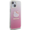 Hello Kitty HKHCP15SHDGKEP IML Gradient Electrop Kitty Head cietais maciņš Apple iPhone 15 6.1" rozā