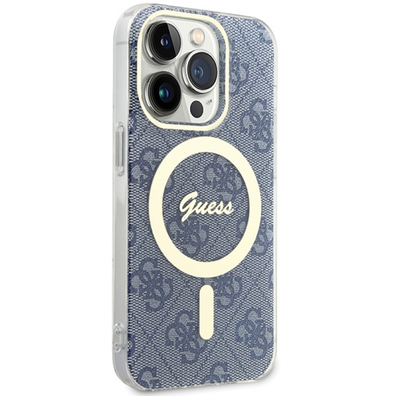 Guess GUHMP15XH4STB Apple iPhone 15 Pro Max cietais maciņš IML 4G MagSafe, zils (outlet)