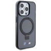 BMW BMHMP15LURSK Apple iPhone 15 Pro cietais maciņš Ring Stand M Collection MagSafe, melns