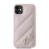 Karl Lagerfeld KLHCN61PQDSMGP Apple iPhone 11 / XR cietais maciņš Diagonal Quilted Script, rozā