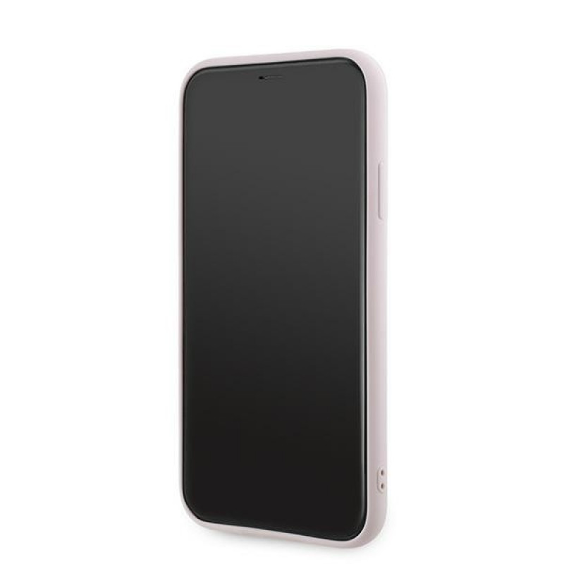 Karl Lagerfeld KLHCN61PQDSMGP Apple iPhone 11 / XR cietais maciņš Diagonal Quilted Script, rozā