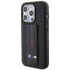 BMW BMHCP15LGSPPRK Apple iPhone 15 Pro cietais maciņš Grip Stand Smooth & Perforated, melns